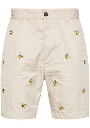 DSQUARED2 banana-embroidered Bermuda shorts - Neutrals