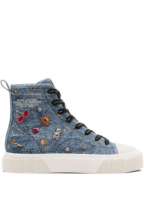 Marc Jacobs charms denim high-top sneakers - Blue