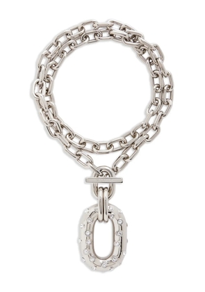 Rabanne Iconic XL chain-link crystal-embellished necklace - Silver