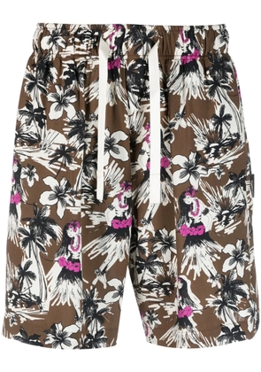 Palm Angels all-over graphic-print shorts - Brown