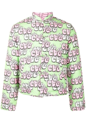 Comme Des Garçons Shirt logo-print padded jacket - Green