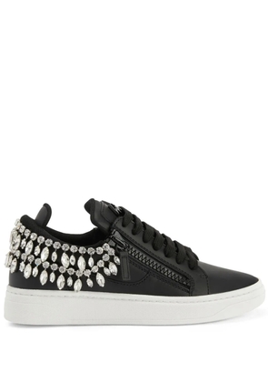 Giuseppe Zanotti crystal-embellished low-top sneakers - Black