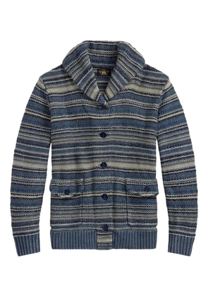 Ralph Lauren RRL striped-pattern cardigan - Blue