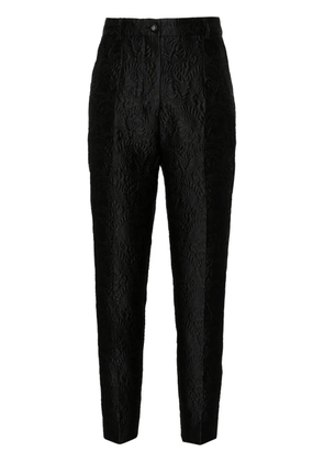 Dolce & Gabbana floral-jacquard tailored trousers - Black