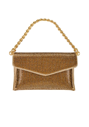olga berg Nico Crystal Clutch in Metallic Gold.