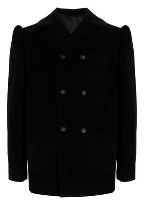 EGONlab. double-breasted velvet blazer - Black