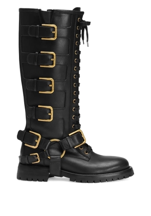 Dolce & Gabbana buckle-embellished knee-high boots - Black