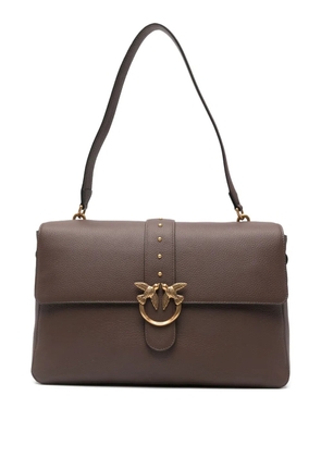 PINKO Love One leather shoulder bag - Brown