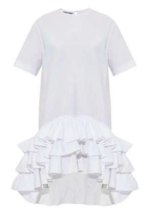 Moschino asymmetric ruffled dress - White