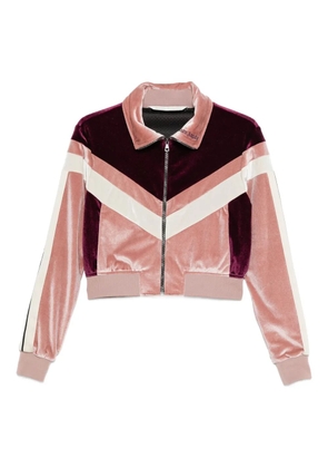 Palm Angels colour-block chenille track jacket - Pink