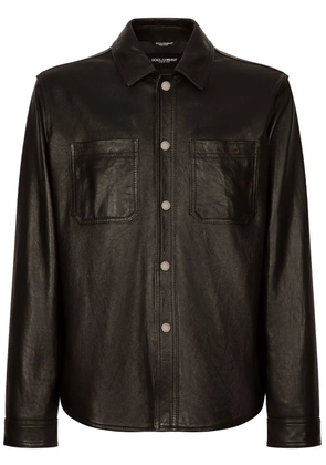 Dolce & Gabbana button-up leather shirt - Black