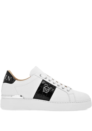 Philipp Plein crocodile-effect panelled sneakers - White