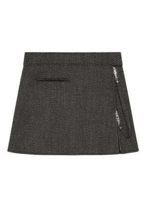 Courrèges zippered tweed mini skirt - Grey