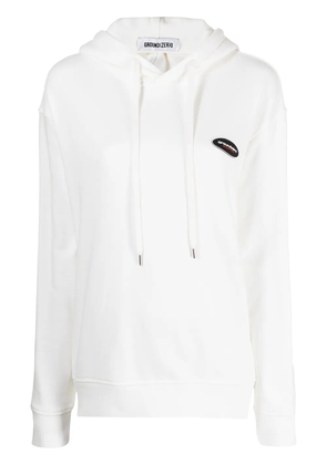 Ground Zero logo-patch cotton hoodie - White
