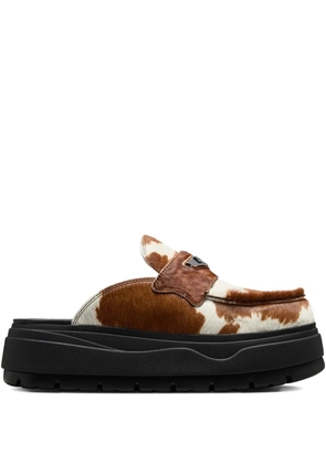 Jordan cow-print leather loafers - Brown