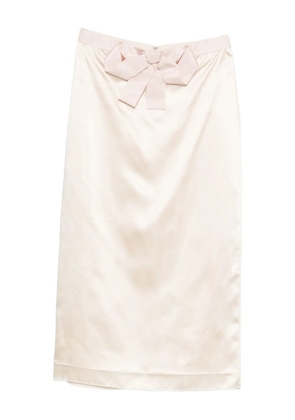 Valentino Garavani bow-detail silk skirt - Neutrals