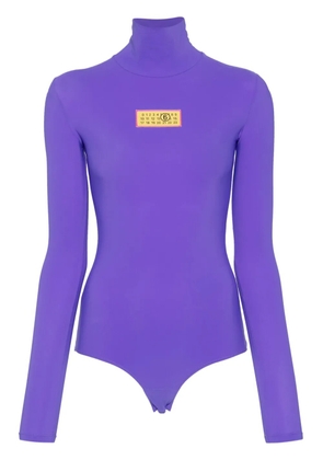MM6 Maison Margiela numbers-patch bodysuit - Purple
