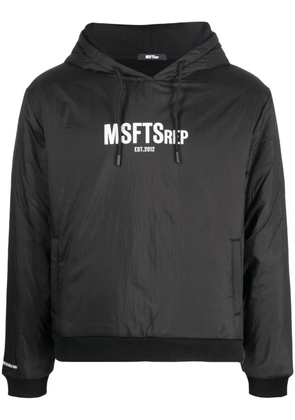 MSFTSrep logo-print detail hoodie - Black