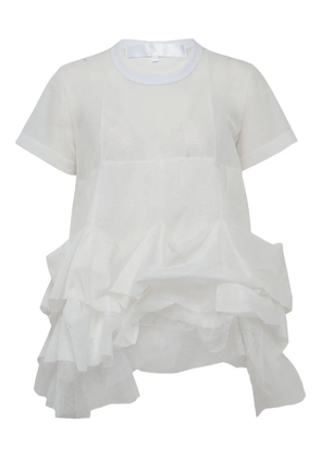 Comme des Garçons TAO tulle-panels t-shirt - White