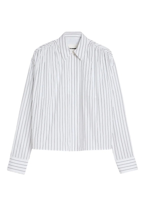 Jil Sander striped-pattern cotton shirt - White