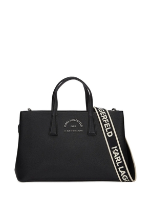 Karl Lagerfeld Rue St-Guillaume logo-plaque tote bag - Black