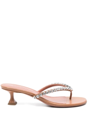 Amina Muaddi 60mm leather sandals - White