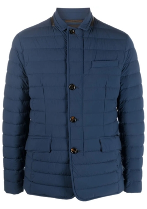 Moorer quilted-finish buttoned-up jacket - Blue