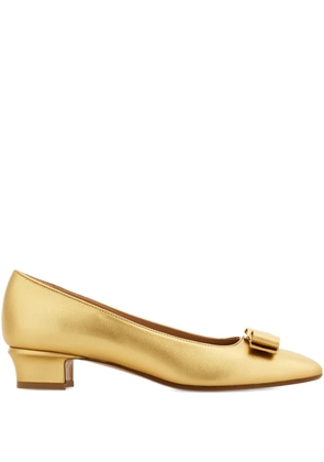 Ferragamo 30mm Vara bow-detail pumps - Gold