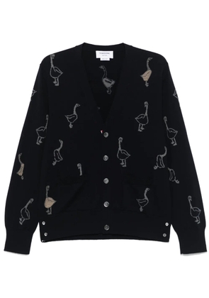 Thom Browne intarsia-knit virgin wool cardigan - Blue