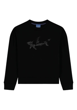 Paul & Shark shark-print cotton sweatshirt - Black