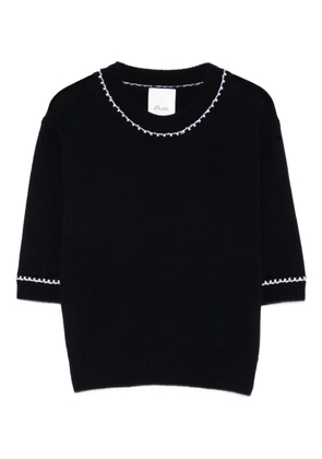 Allude contrast-trim T-shirt - Blue