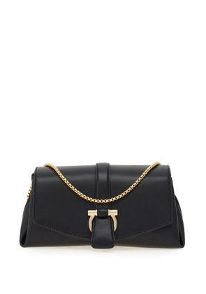 Ferragamo small front flap soulder bag - Black
