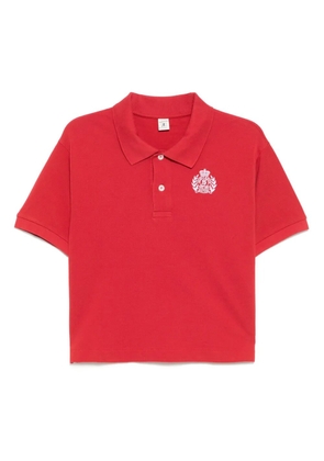 Sporty & Rich H&W crest pique polo top - Red