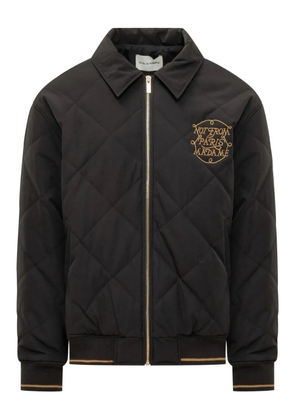 Drôle De Monsieur quilted slogan jacket - Black