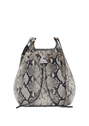 ANINE BING mini Alana snakeskin-print bucket bag - Grey
