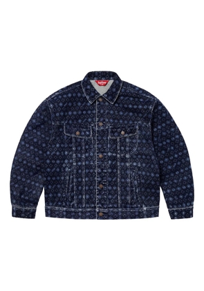 Supreme flocked denim jacket - Blue