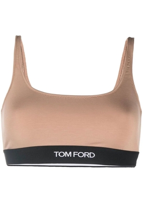 TOM FORD logo-trim stretch bralette - Neutrals