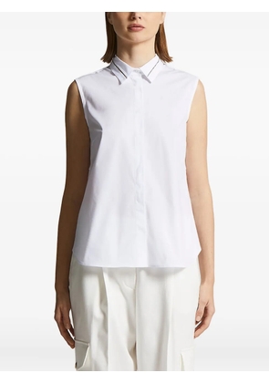 Peserico chain-trimmed sleeveless shirt - White