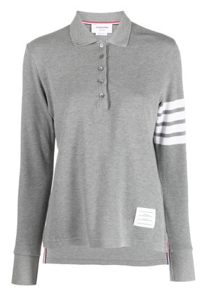 Thom Browne 4-Bar long-sleeved polo shirt - Grey