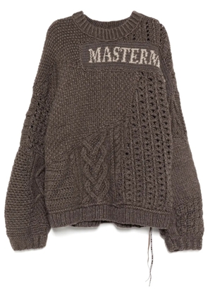 Mastermind World cable-knit sweater - Brown