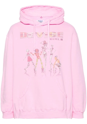 Doublet graphic-print cotton hoodie - Pink