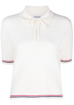 Thom Browne RWB-stripe knitted T-shirt - White