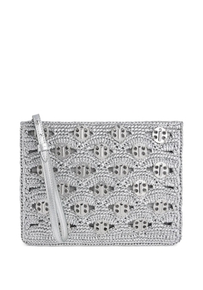 Rabanne raffia clutch bag - Silver
