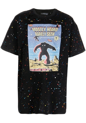 Mostly Heard Rarely Seen graphic-print paint T-shirt - Black