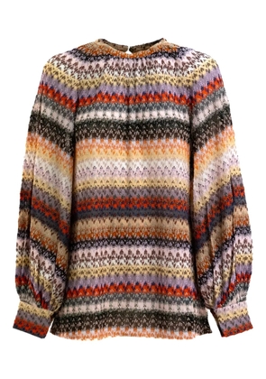 Missoni striped balloon-sleeve top - Neutrals