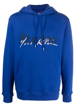 Études Studio logo-print organic-cotton hoodie - Blue