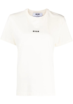 MSGM logo-print cotton T-shirt - Neutrals