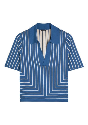 JOSEPH geometric-pattern polo top - Blue