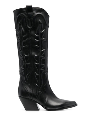 Elena Iachi 80mm leather Texan boots - Black