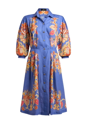 ETRO floral-motif shirt dress - Blue